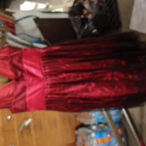 Elegant Red Satin Dress